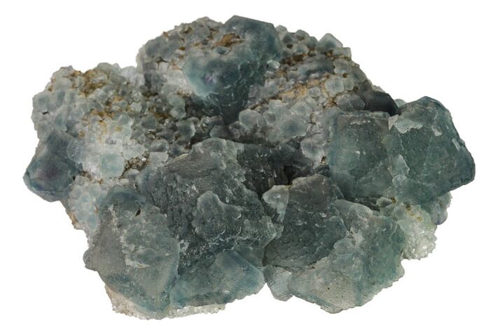 Green Fluorite Crystals on Quartz - China #164027